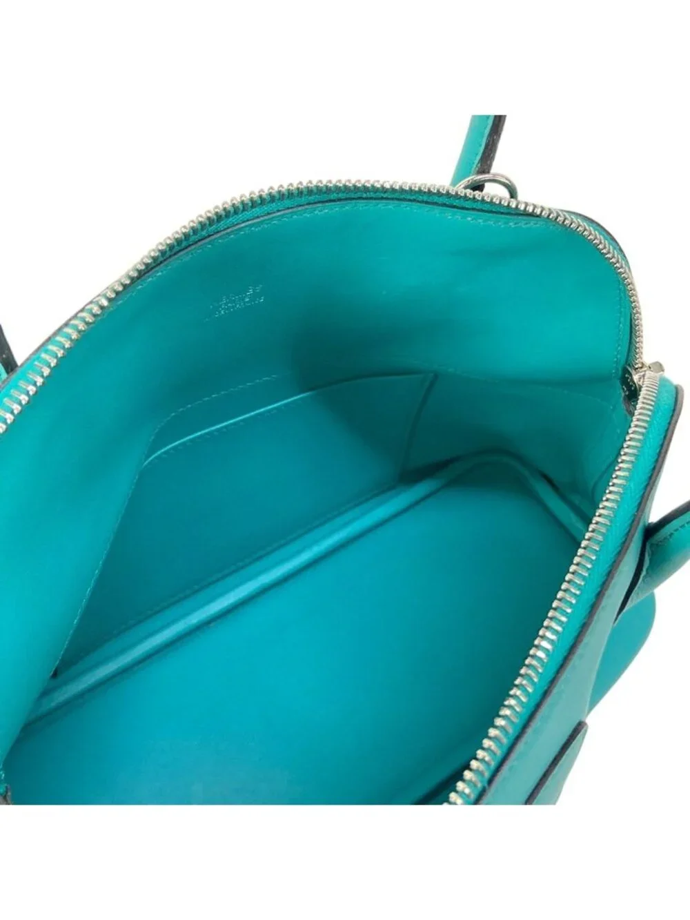 Hermes Handbag Bolide 27 Blue Paon Silver